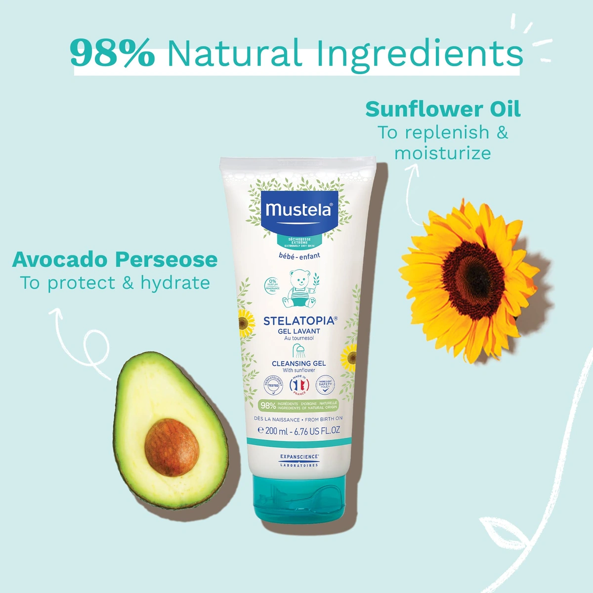 Mustela Stelatopia Cleansing Gel With Sunflower